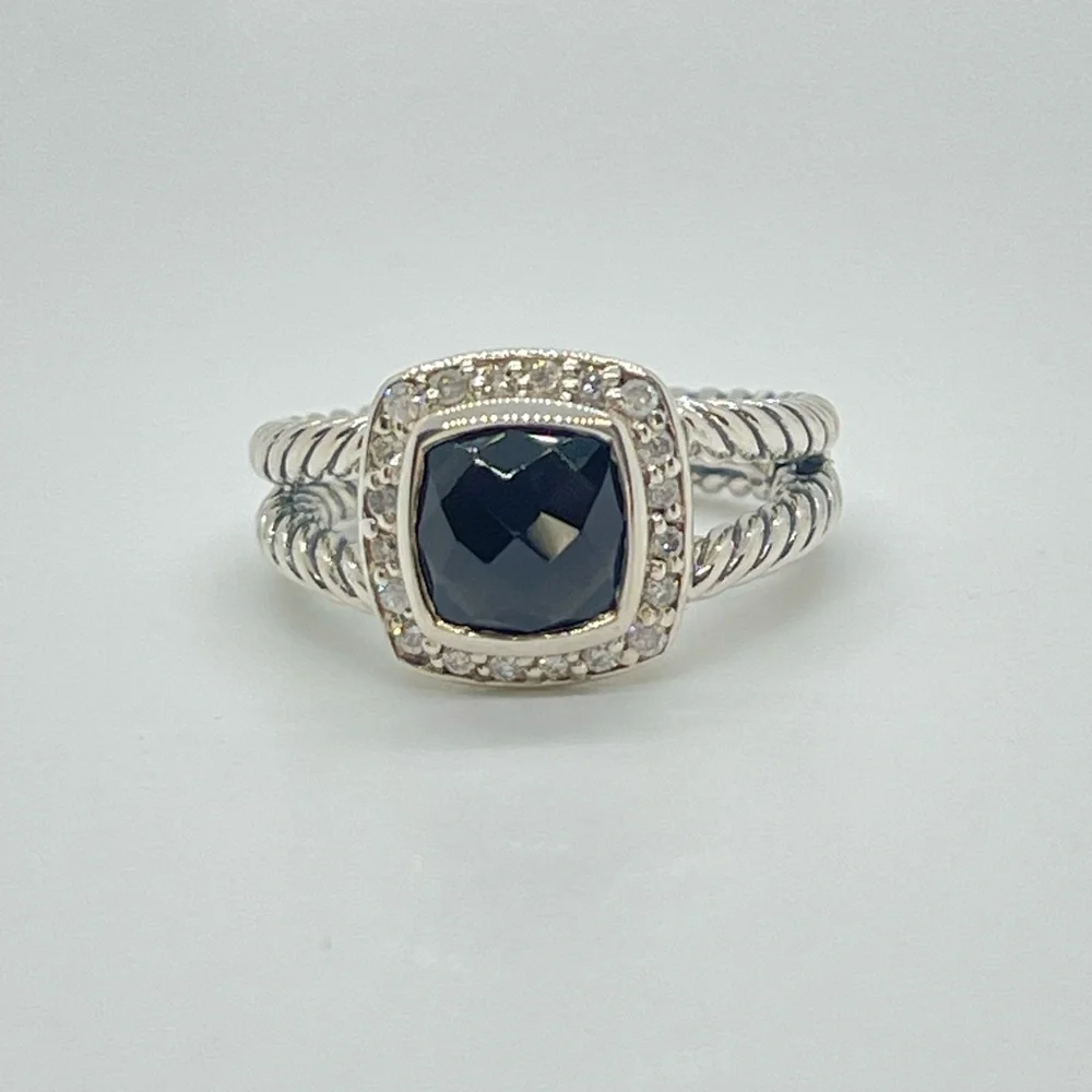 David Yurman Black Onyx Petite Albion Ring - Picture 1 of 7